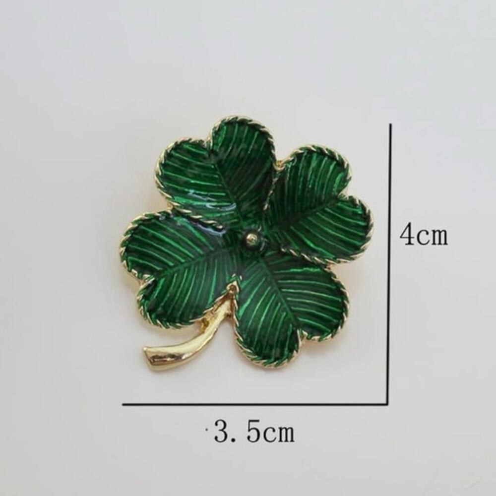 Four Leaf Clover Brooch - Picture 3 of 3